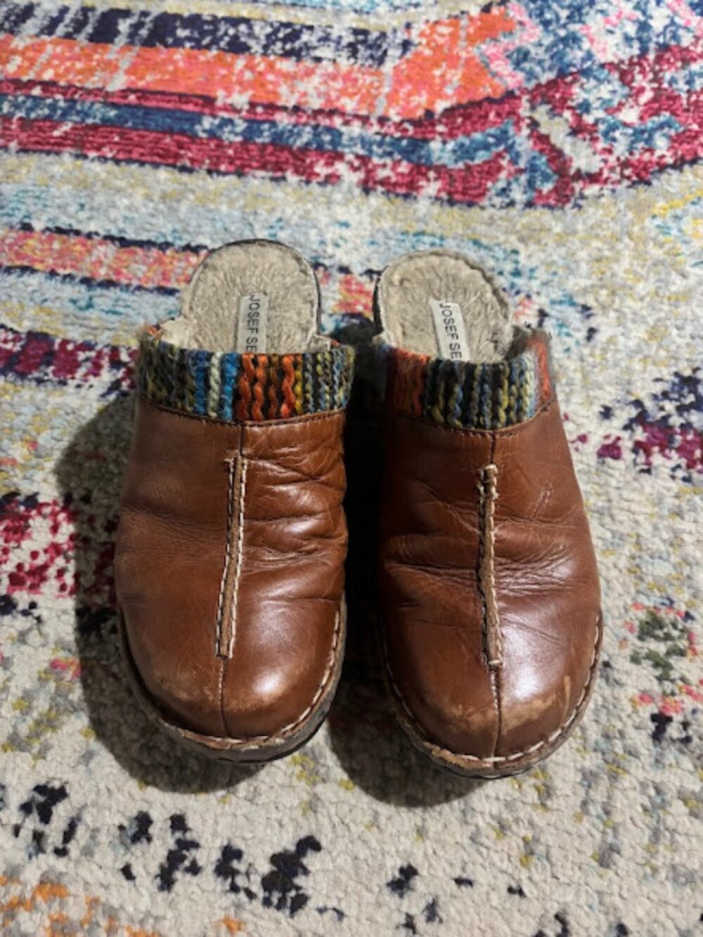 Josef Seibel Wool and Genuine Leather Clogs